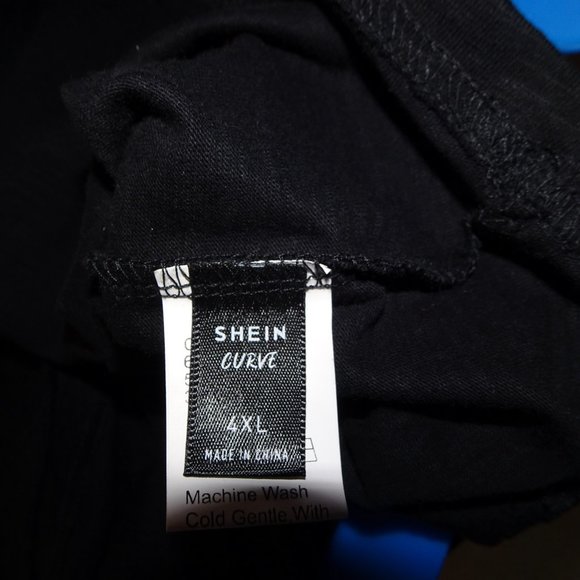 Shein Curve Batwing Contrast Lace Blouse - Picture 6 of 8